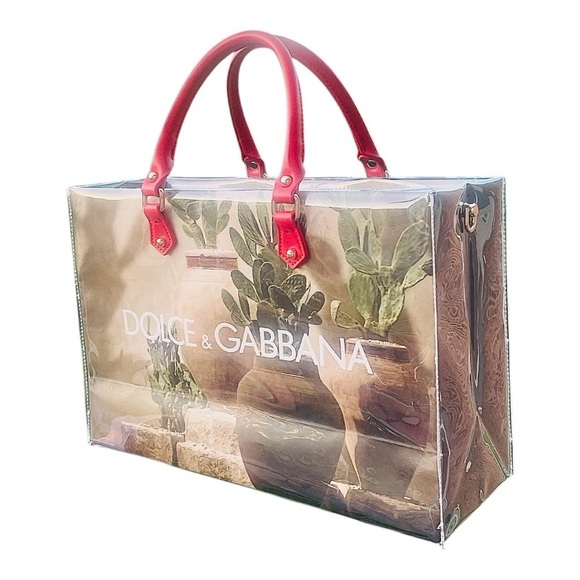 AUTHENTIC Dolce & Gabbana Paper Shopping Bag Upcycled Repurposed PVC - Picture 6 of 8